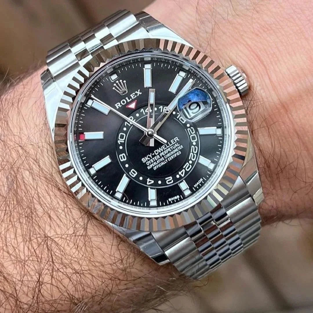 luxury Watch Sky Dweller Automatic Silver Black