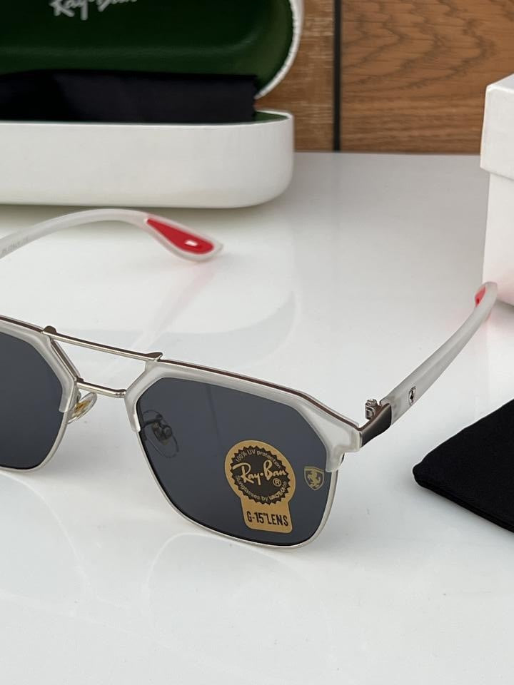 Rayban 04 white black (red tip)