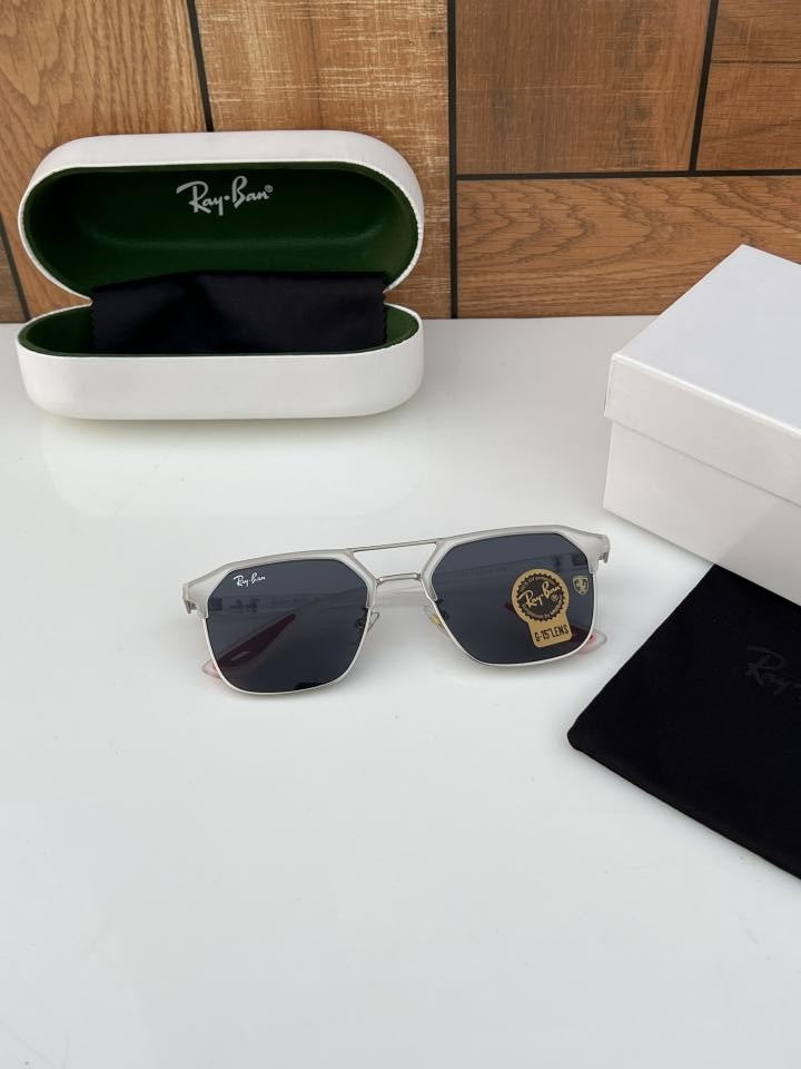 Rayban 04 white black (red tip)