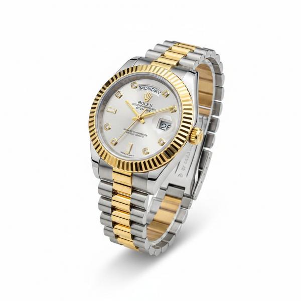 luxury Watch Role_x Oyster Perpetual Day Date Diamond 2Ton-Gold-White