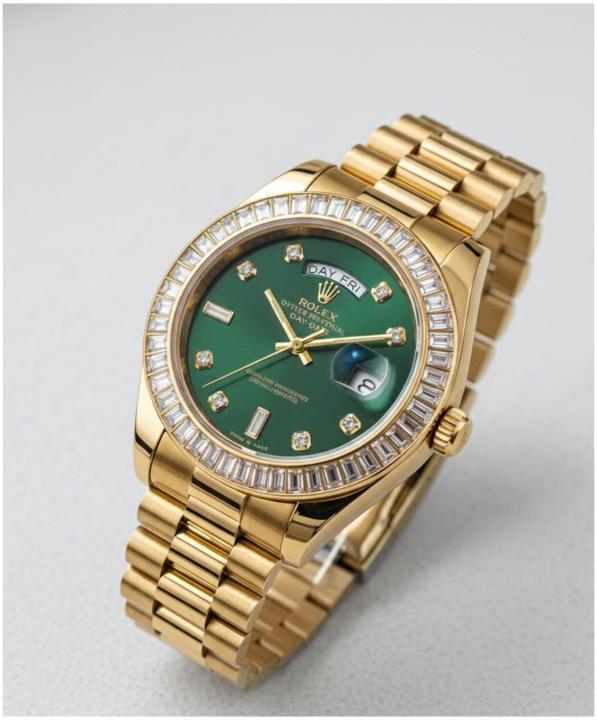 luxury Watch Role_x Oyster Perpetual Day Date Diamond Gold-Green