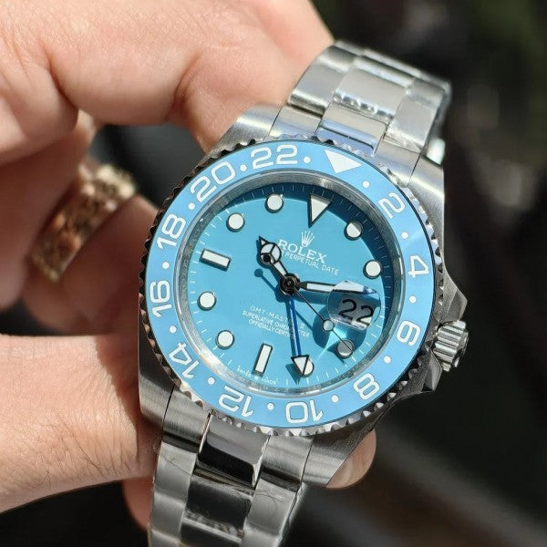 luxury Watch Oyster perpetual Gmt master Steel-Aqua Blue
