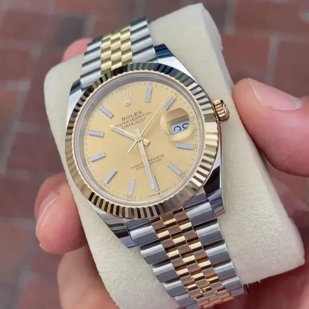luxury Watch Datejust Gold Silver Gold Dial Metal Watch