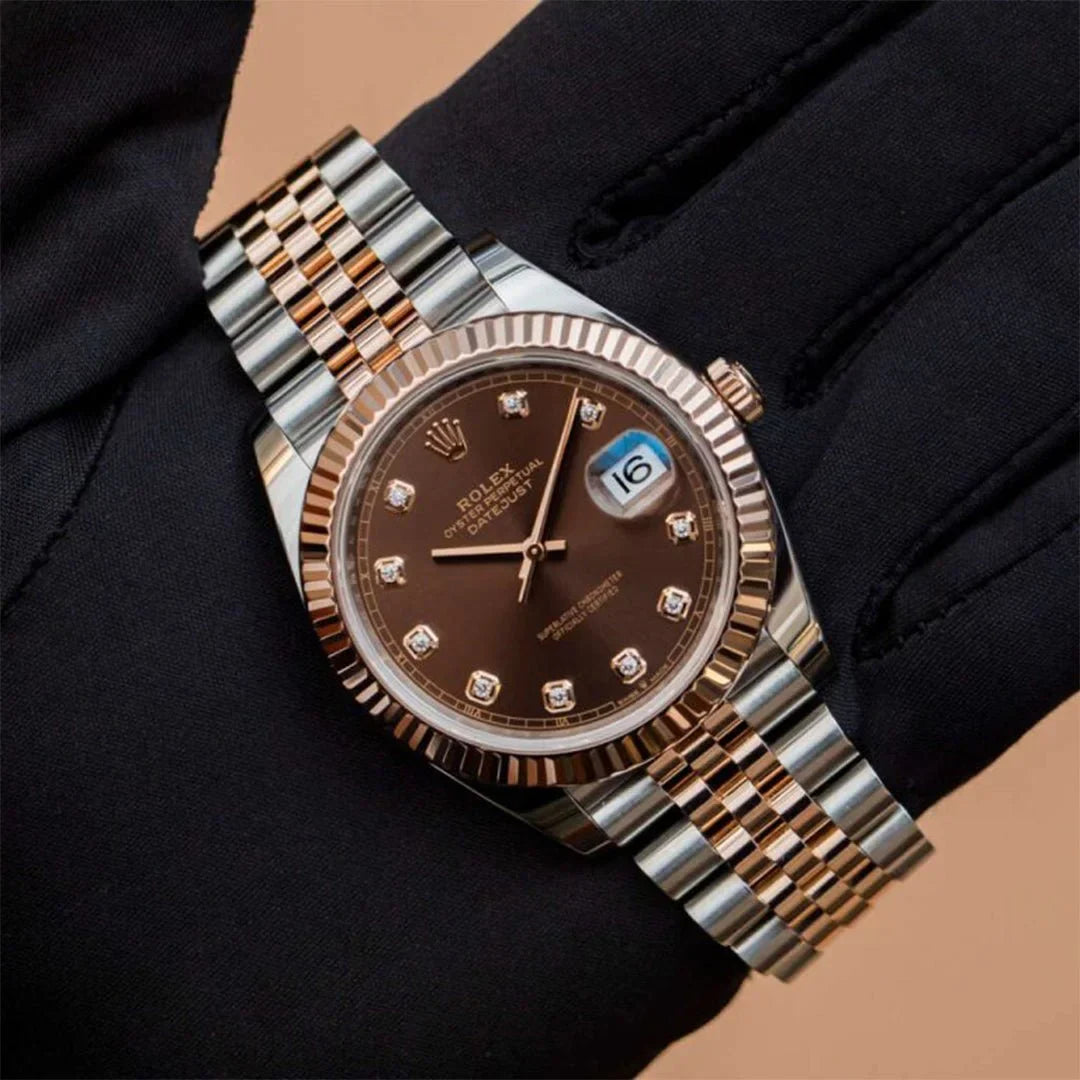 luxury Watch Datejust Rosegold Gold Diamond Metal Watch
