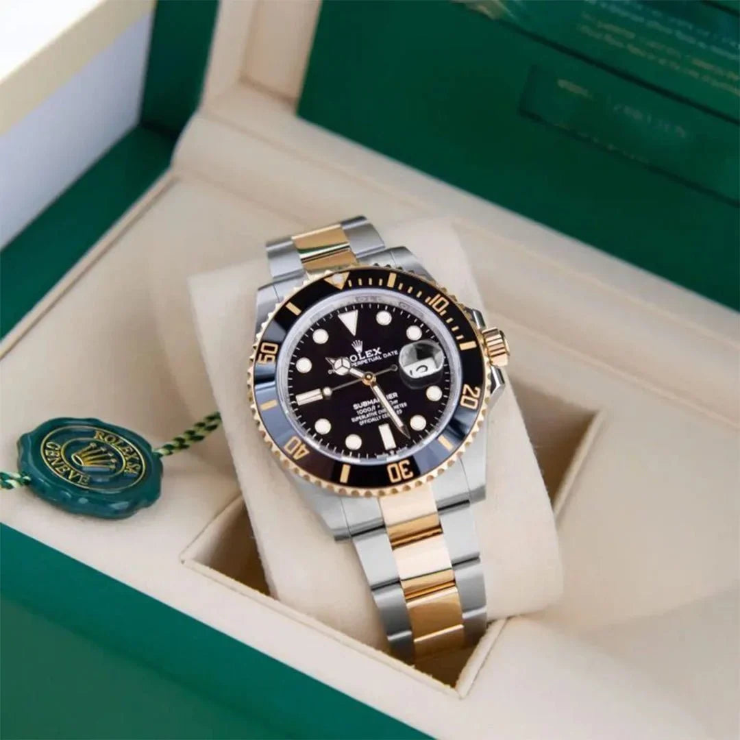 luxury Watch Submariner Silver Gold Black Metal Watch