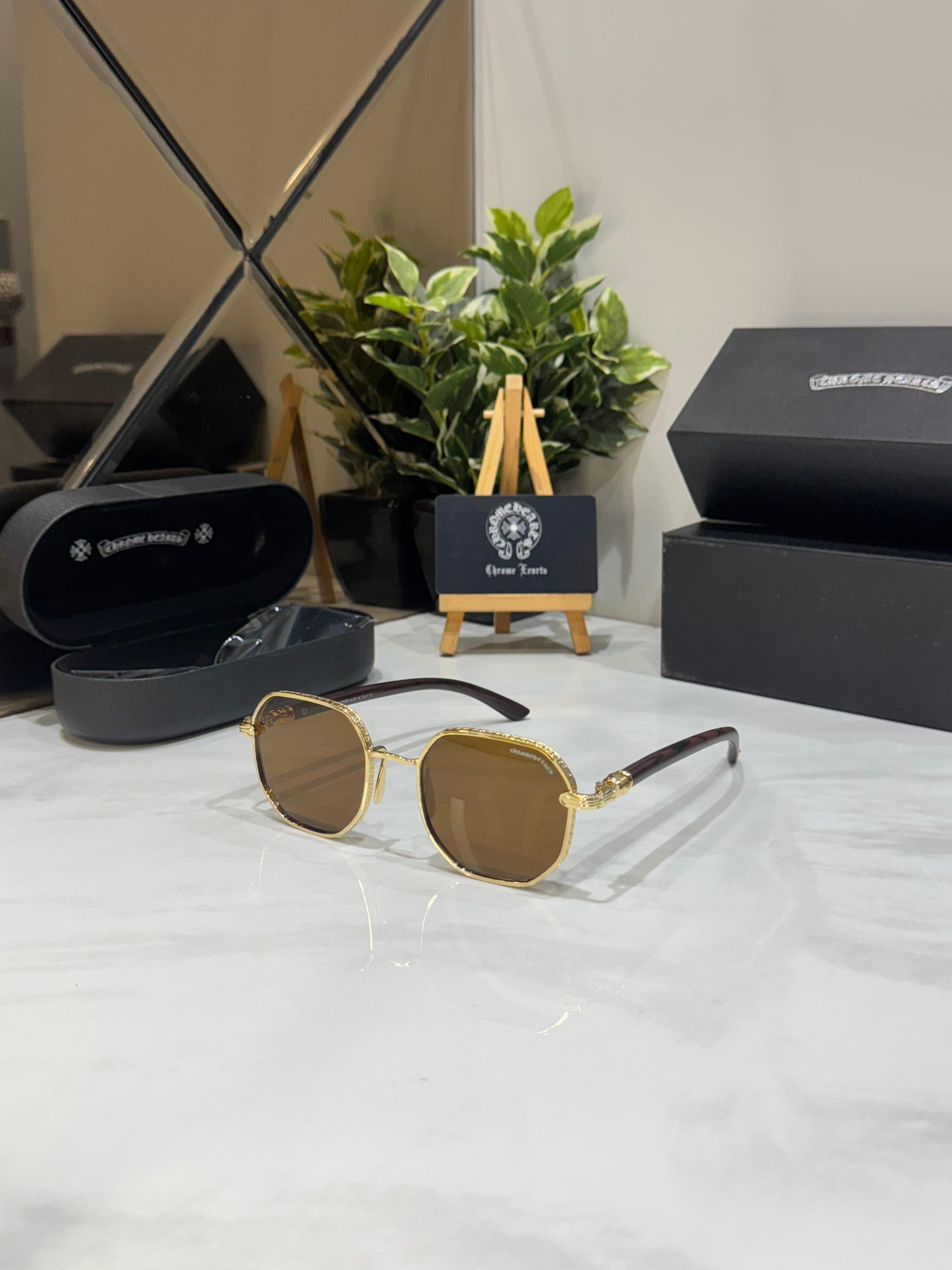 CHROME HEARTS 353 BROWN GOLD