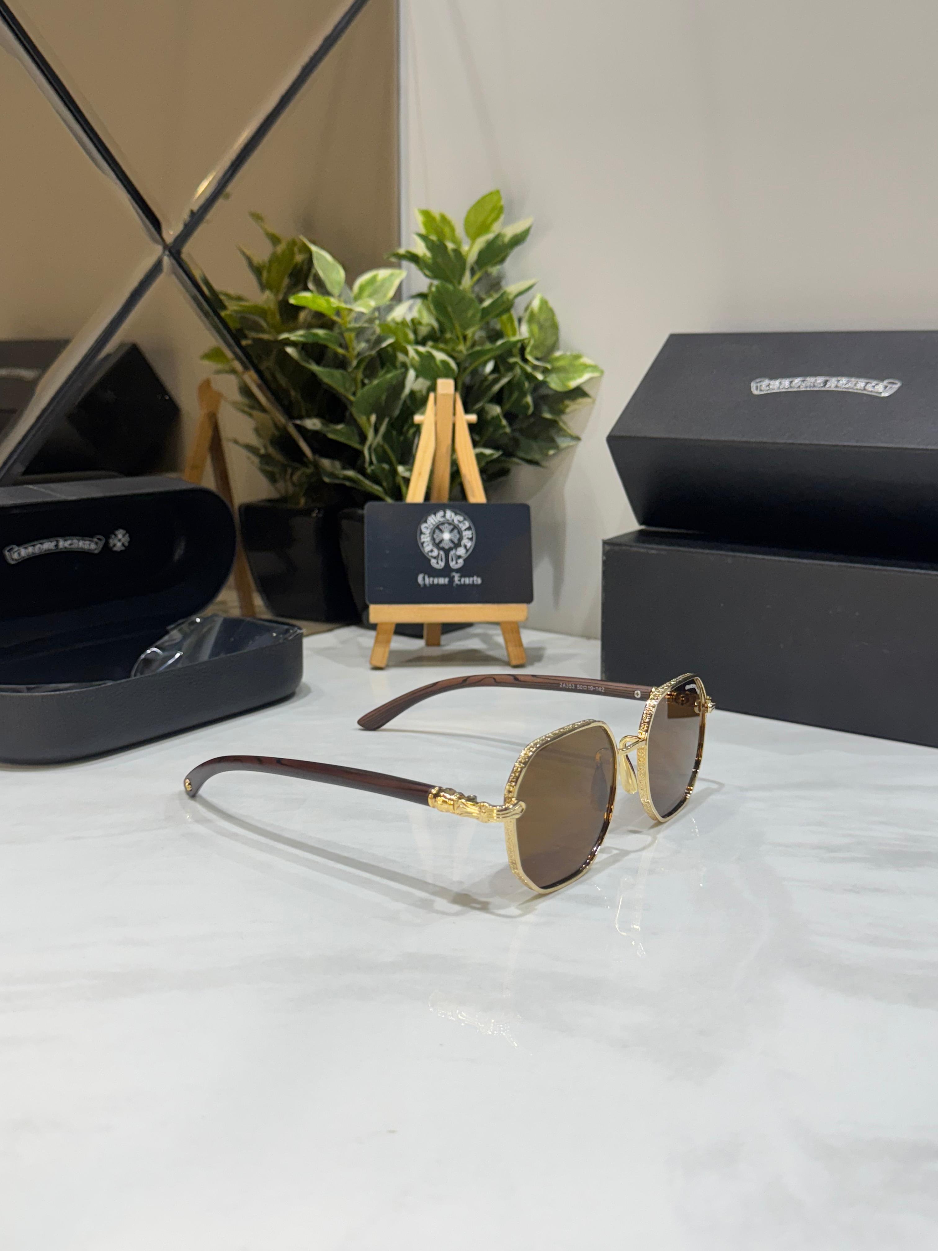 CHROME HEARTS 353 BROWN GOLD