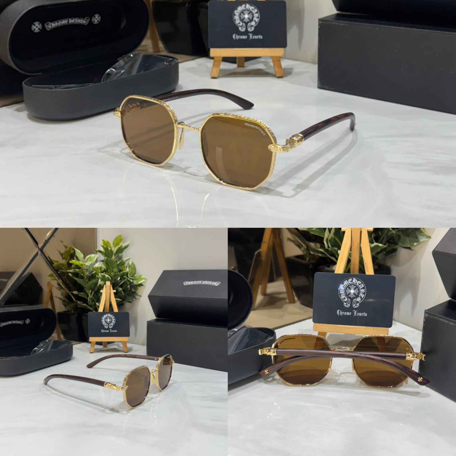 CHROME HEARTS 353 BROWN GOLD