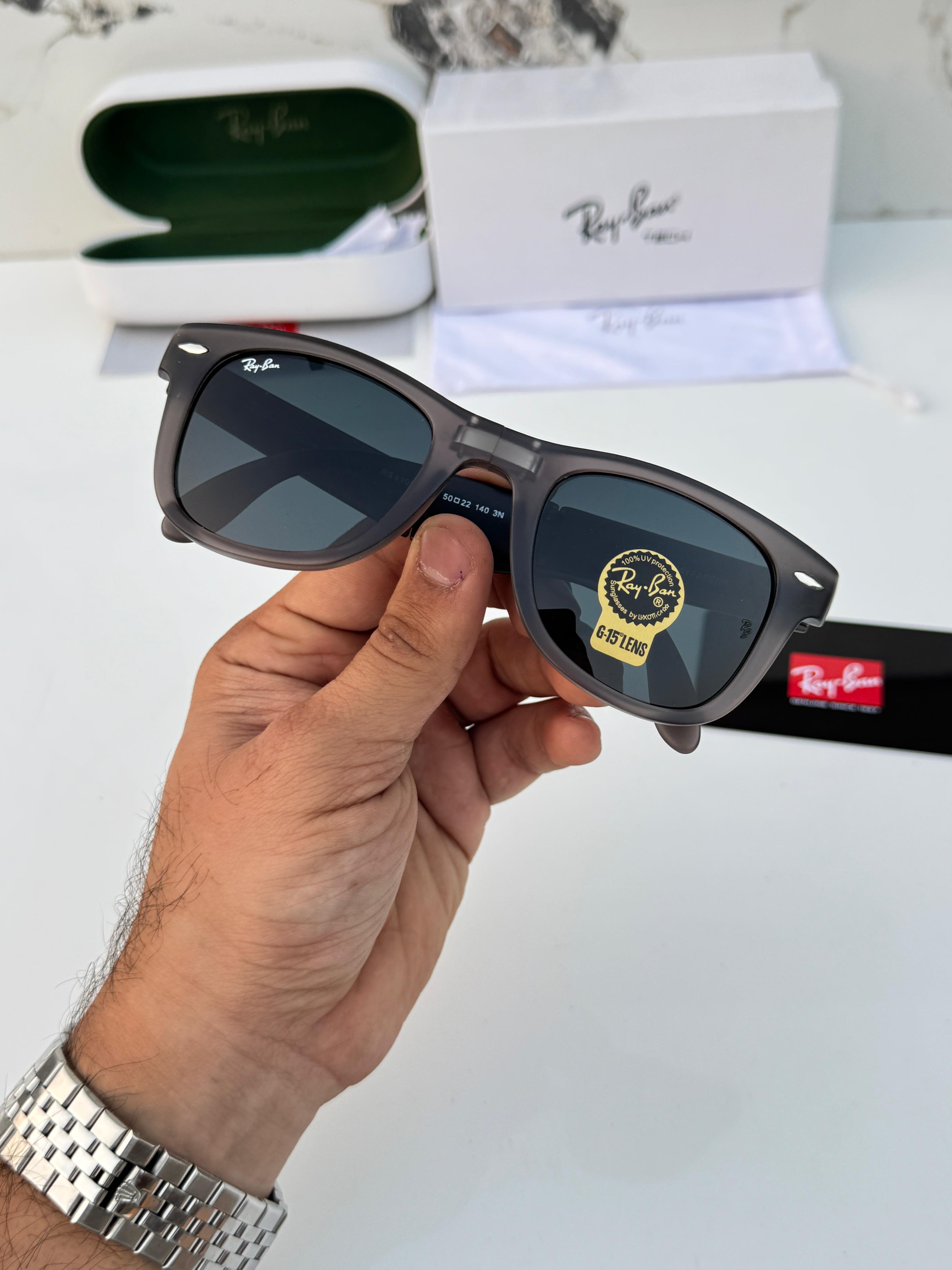 Rayban 4105 grey black 🥳🥳🥳✌️✌️✌️🔥🔥🔥 *FOLDING  WAYFARER MODEL*