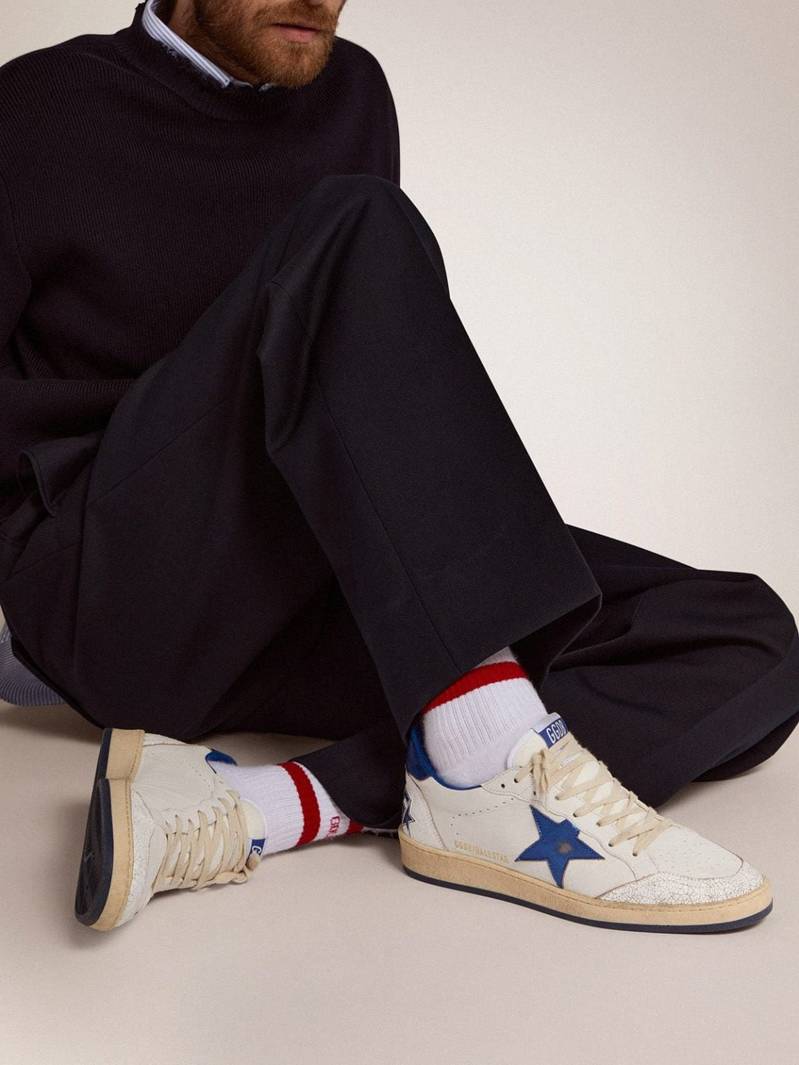 Golden Goose Ball Star Low White Bluette